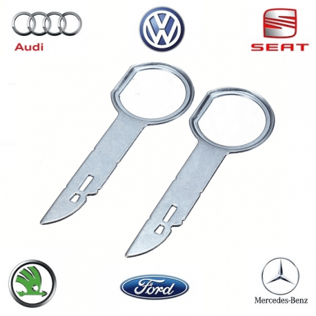 Clés de démontage pour autoradios Volkswagen, Audi, Ford, Seat, Skoda,  Mercedes