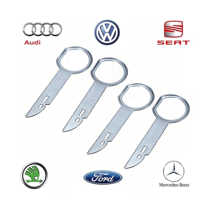 clef d'extraction de démontage pour autoradio VW, SEAT, AUDI, SKODA, FORD,  GZ