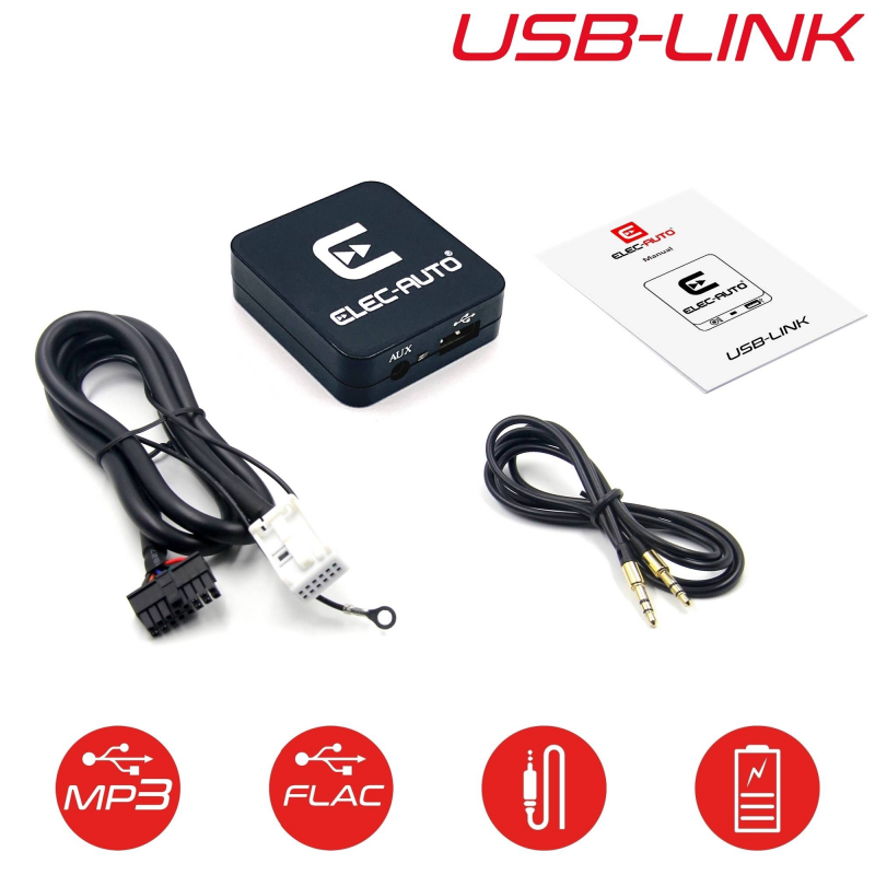 Interface USB MP3 FLAC Auxiliaire pour voiture AUDI connecteur Quadlock  Chargeur Prise jack Boitier Prise Adaptateur Clé USB