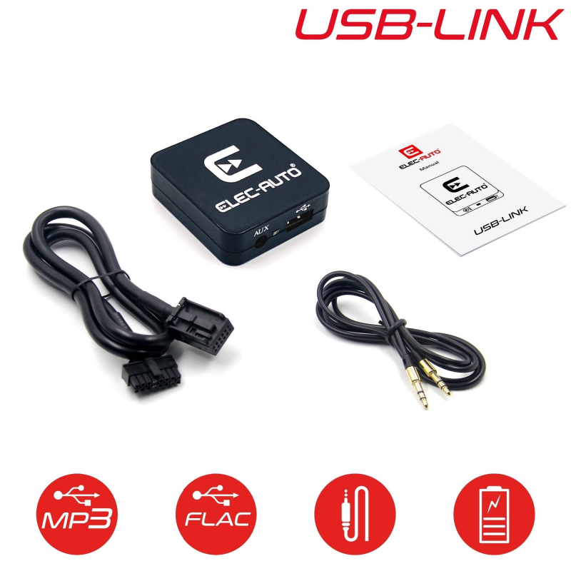 Interface USB MP3 FLAC Auxiliaire pour voiture CITROEN connecteur Quadlock  Chargeur Prise jack Boitier Prise Adaptateur Clé USB